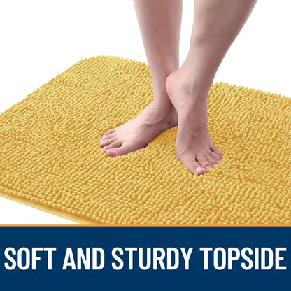 OLANLY Dog Door Mat - Absorbent Non-Slip Chenille Mat for Muddy Paws | 35x24 Inches, Yellow