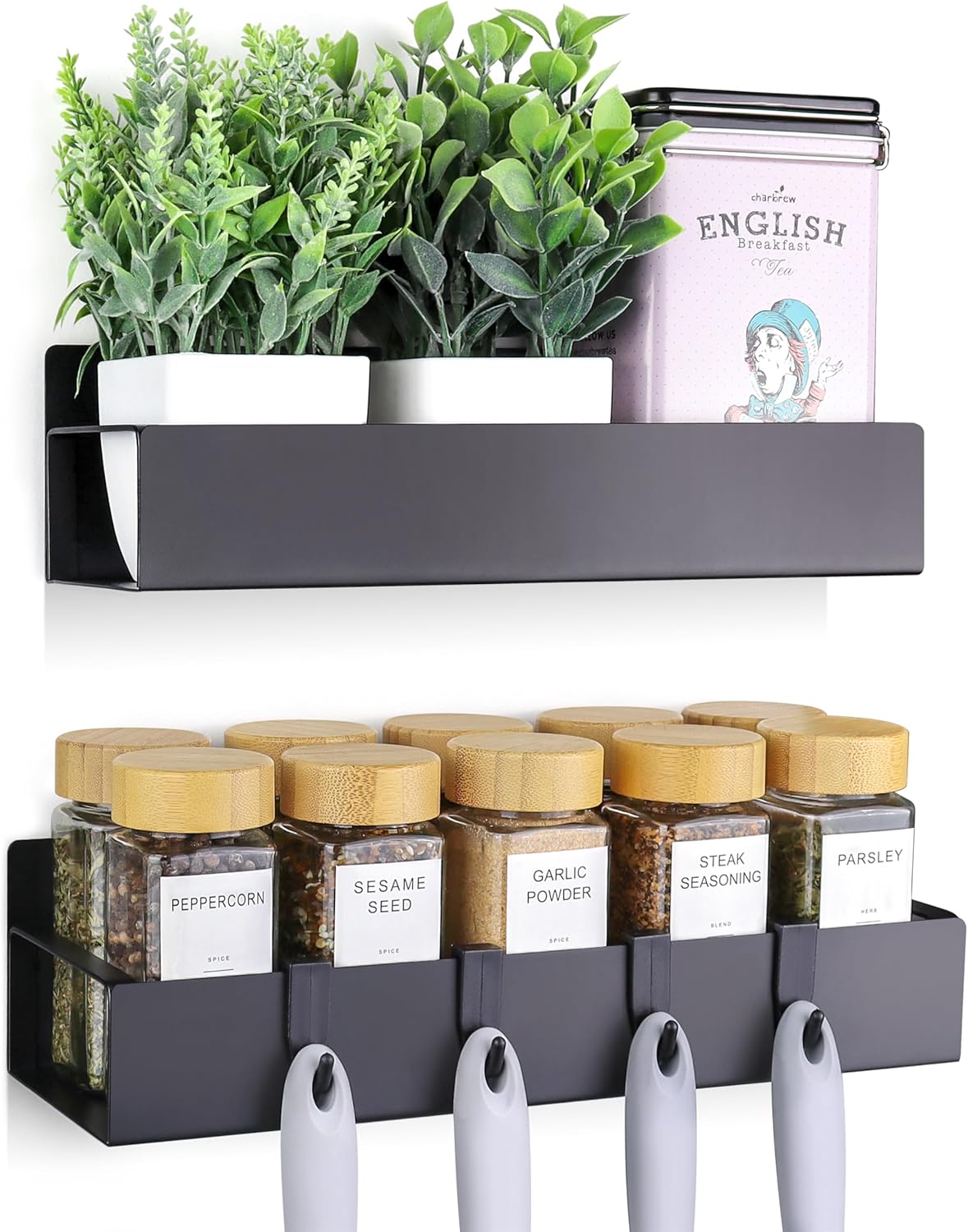 Magnetic Shelf, 2-Pack Magnetic Spice Rack for Refrigerator, Storage for Tiny Home Kitchen