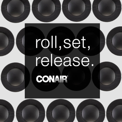 Conair Hot Rollers for Long, Medium & Short Hair, 12 Jumbo 1 ½" Heated Hair Rollers with Clips, Hot Curlers for Women, Volume & Curls, Amazon Exclusive, Black