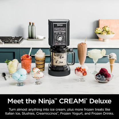 Ninja NC501 CREAMi Deluxe 11-in-1 Ice Cream Maker - Includes 2 XL Pint Containers, Black