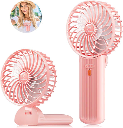 JZCreater Mini Handheld Fan, Portable 15H Cooling Fan, Quiet 4 Speed USB Rechargeable Desk Fan for Travel, Outdoor, Home
