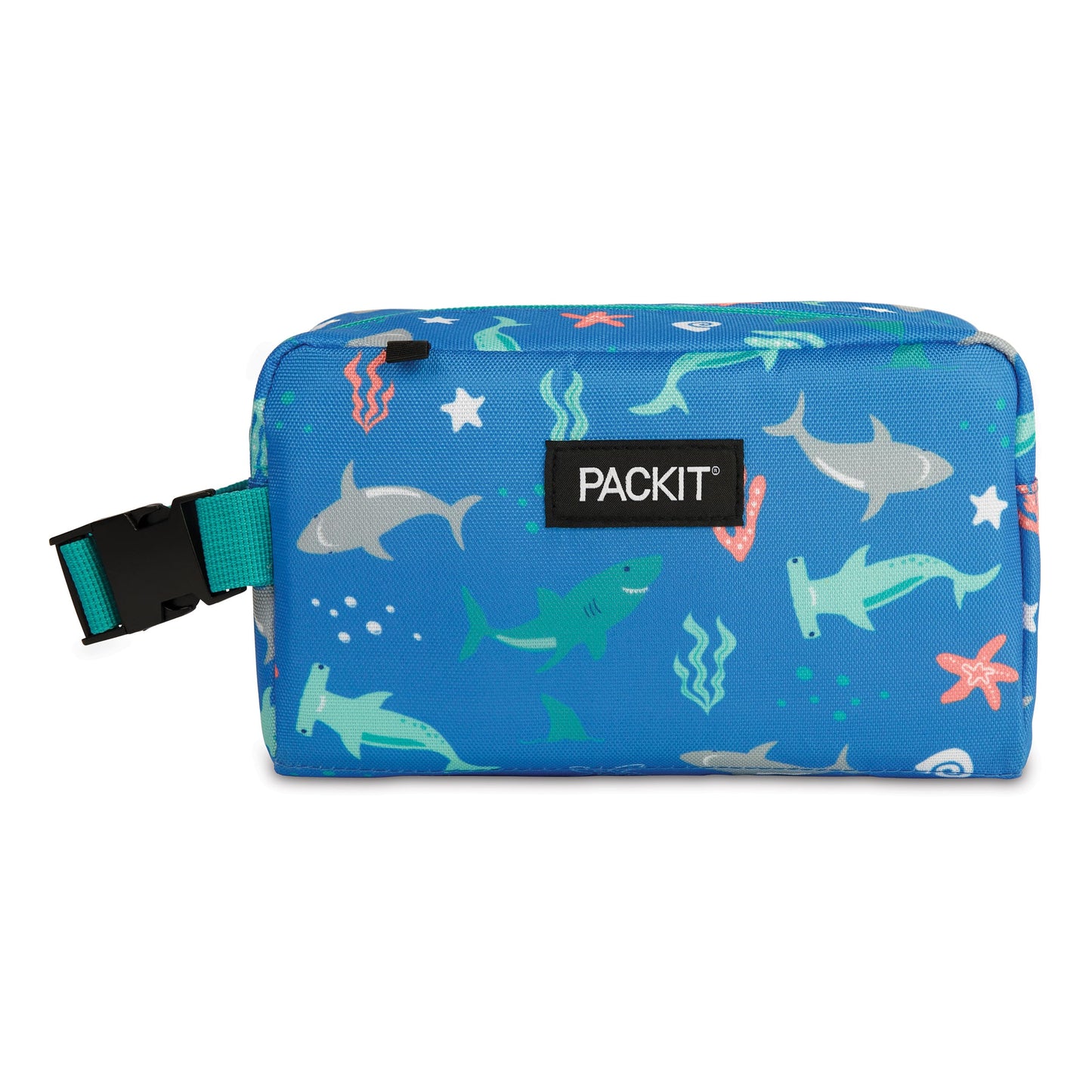 PackIt® Freezable Snack Box, Checked Out, Built with ECOFREEZE Technology, Collapsible, Reusable, Zip Closure with Buckle Handle, Designed For Work Snacks, Fresh Snacks On the Go, Adults, and All Ages