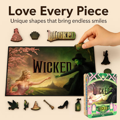 Wicked Puzzle – Everyone Deserves The Chance to Fly – A3 Size – Wooden Jigsaw Puzzles for Adults – 212 Unique Shaped Pieces – Officially Licensed Merchandise – 9.4" x 12.3" - 14+