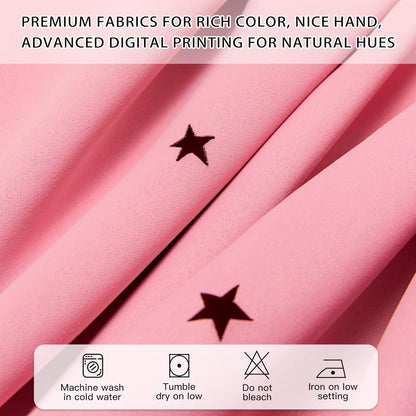 2 72 Inches Grommet W52 L72 XiDi Pink Curtains for Kids Girls Bedroom Panels Blackout Double Layer Curtains with Sheer