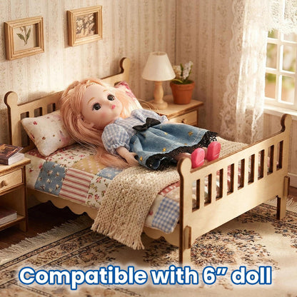 BOHS Wooden Dolls House Furniture 1/12 Scale - 3D Puzzles for Miniature Dollhouse Furniture Accessories - Large,28 PCS