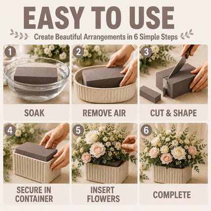 30 Pack Floral Foam Blocks for Fresh and Artificial Flowers – Grey Wet Foam for Flower Arrangements, Florist Foam for Centerpieces, Bouquets, Crafts, DIY Cutting (Grey)