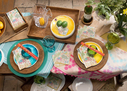 Entertaining with Caspari Le Jardin De Mysore Cocktail Napkins, Box of 40