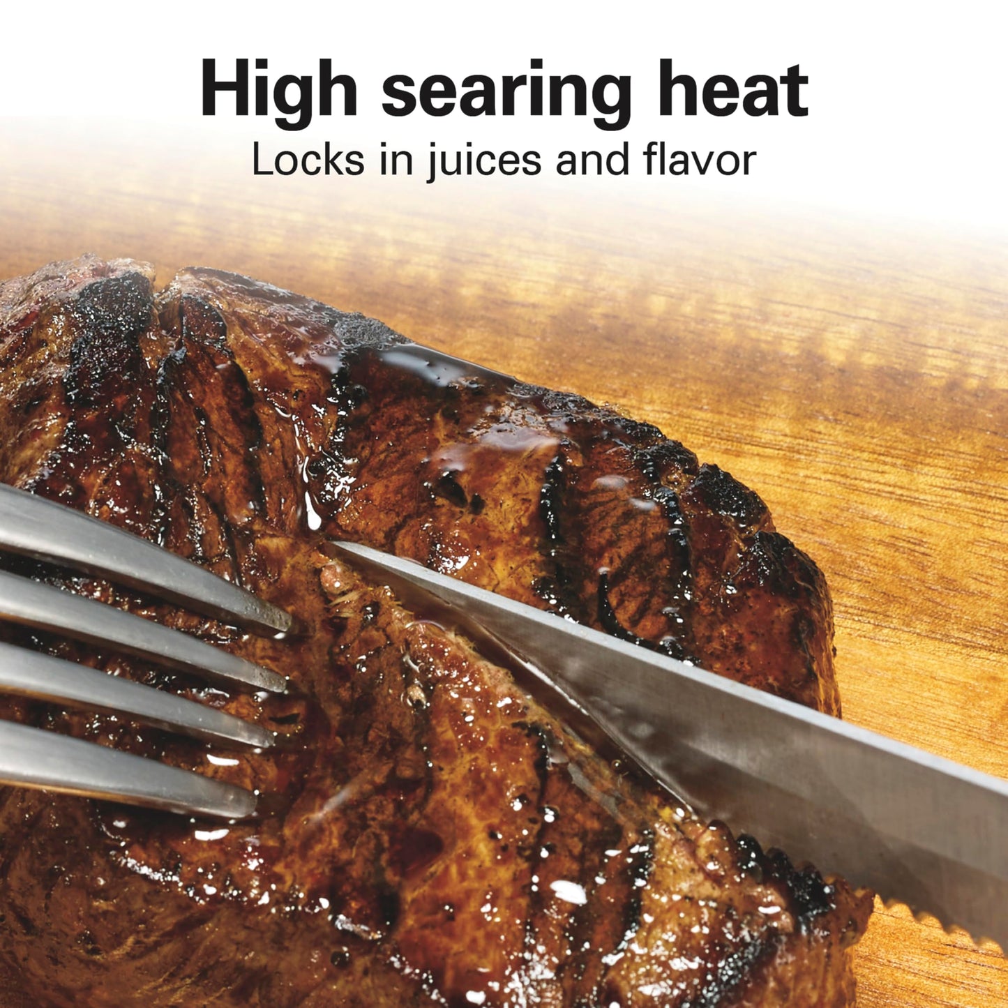 Hamilton Beach Electric Indoor Searing Grill with Viewing Window & Adjustable Temperature Control to 450F, 118 sq. in. Surface Serves 6, PFAS-Free Removable Nonstick Grate, Stainless Steel