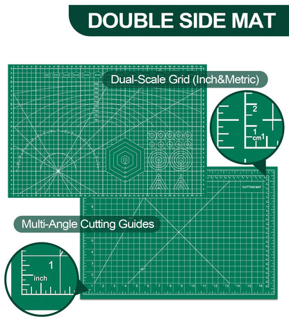 Self Healing Cutting Mat 3 Packs, 12×18 Inch Fabric Cutting Mats for Crafts, Double Sided Sewing Boards for Quilting Hobby Scrapbooking 5 Layers