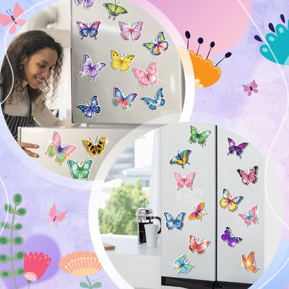 30 Pcs Butterfly Diamond Painting Magnets Luminous Butterfly Diamond Art Kits for Refrigerator Spring Fridge Magnet Stickers for DIY Craft Home Decors