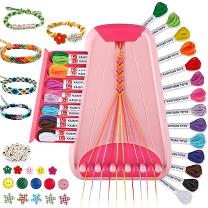 Friendship Bracelet Making Kit for Girls Ages 8-12, Kids Jewelry Making Kit with 28 Pre-Cut Threads and Letter Beads, Arts and Crafts for Kids, Birthday Easter Gifts for 6 7 8 9 10 11 12 Year Old