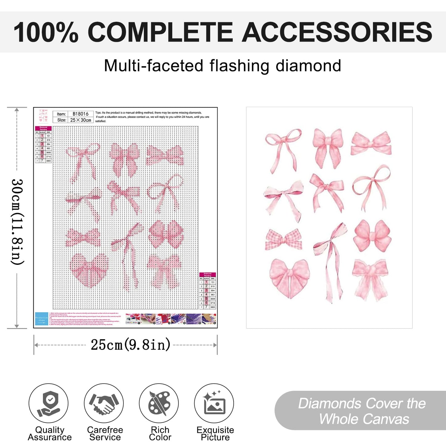 4 Pack Pink Coquette Diamond Art Kits for Adults, 5D DIY Bow Diamond Painting Kits for Beginner, Diamond Dots Full Drill Crafts for Gem Art Dot Art for Adults Home Wall Decor for Teens Girls 10x12in