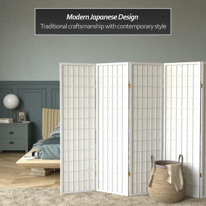 Red Lantern 5 ft. Tall Window Pane Shoji Screen - White - 6 Panels