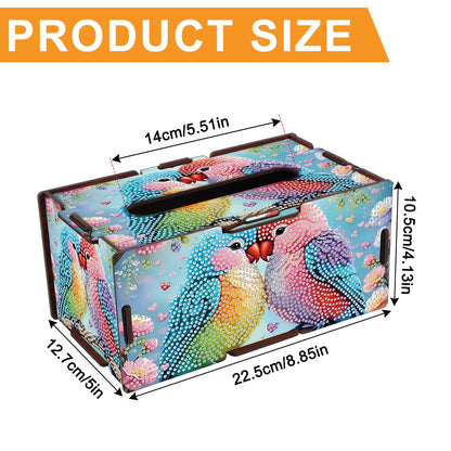 DIY Diamond Painting Tissue Box kit, Bird Shaped Tissue Box with Pull-Out Opening, Suitable for Home and Office Decoration, Ideal as a Handmade Art Gift for Adults