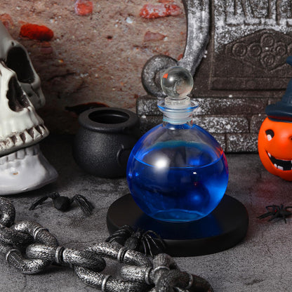 Tessco for you 3 Pcs Round Glass Bottles 8.5 oz Potion Bottles Clear Spherical Decorative Jars for Liquor Candy Potpourri Halloween Christmas Decoration DIY Art Crafts Gift(Stylish)