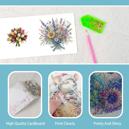 JZHYOAN 6Pcs Sunflower Diamond Art Card with Envelopes DIY Diamond Painting Cards Crystal Arts Craft Gem Art Gem Painting Mosaic Kit for Adults Birthday Greeting Cards for Holidays Celebrations