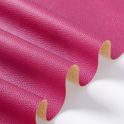 Marine Vinyl Fabric, Upholstery Faux Leather Fabric by The Yard, 1.05mm Lychee Texture Leather Sheets for Sofa Chairs Handbags Hair Bows Earrings Crafts (1 Yard 36''X 54'', Hot Pink)