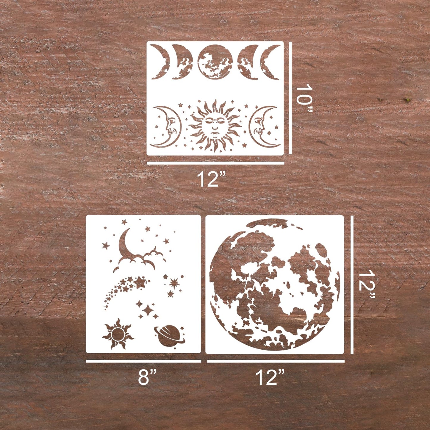 Star Stencils for Painting Moon Stencil Reusable Sun Clouds Stencils for Wood Furniture Fabric Walls