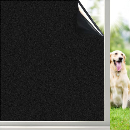 Coavas Blackout Window Film - UV Heat Blocking Privacy Film for Room Darkening, Static Cling, 17.5" W x 78.7" L