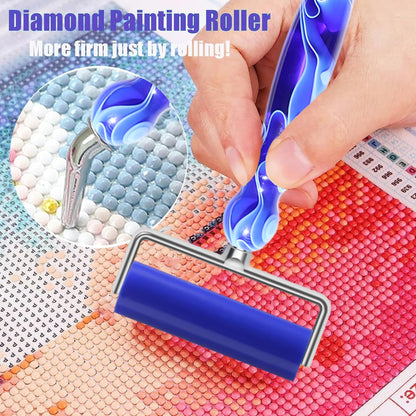 Diamond Painting Art Drill Bead Dot Pen Kit with Ergonomic 45° Screw Metal Tips Nibs Placers Roller Tool Accessories, Diamond Art Putty, Diamond Painting Tray, Tweezer (Dark Blue 1246 Beads)