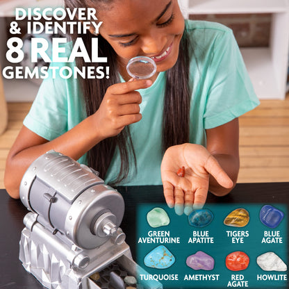 The Young Scientists Club Gemstone Treasures, Tumble & Polish Your Own Gemstones, DIY Rock Tumbler, Collect & Identify Gems, Great STEM Kit for Kids Ages 6, 7, 8, 9, Multi