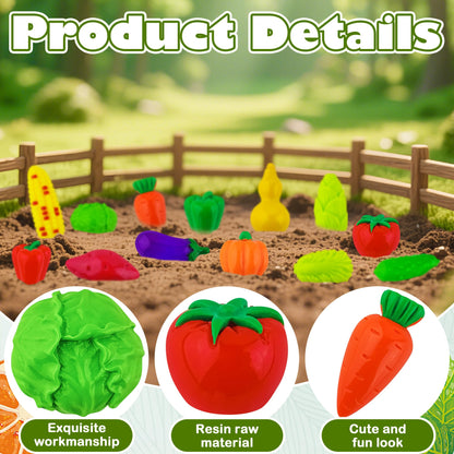 Kaiyuan Dynasty 60pcs Mini Resin Vegetable Figurines Miniature Vegetable Figurines Tiny Artificial Vegetables for DIY Art Crafts Cake Topper Miniature Landscapes Garden Home Kitchen Decoration