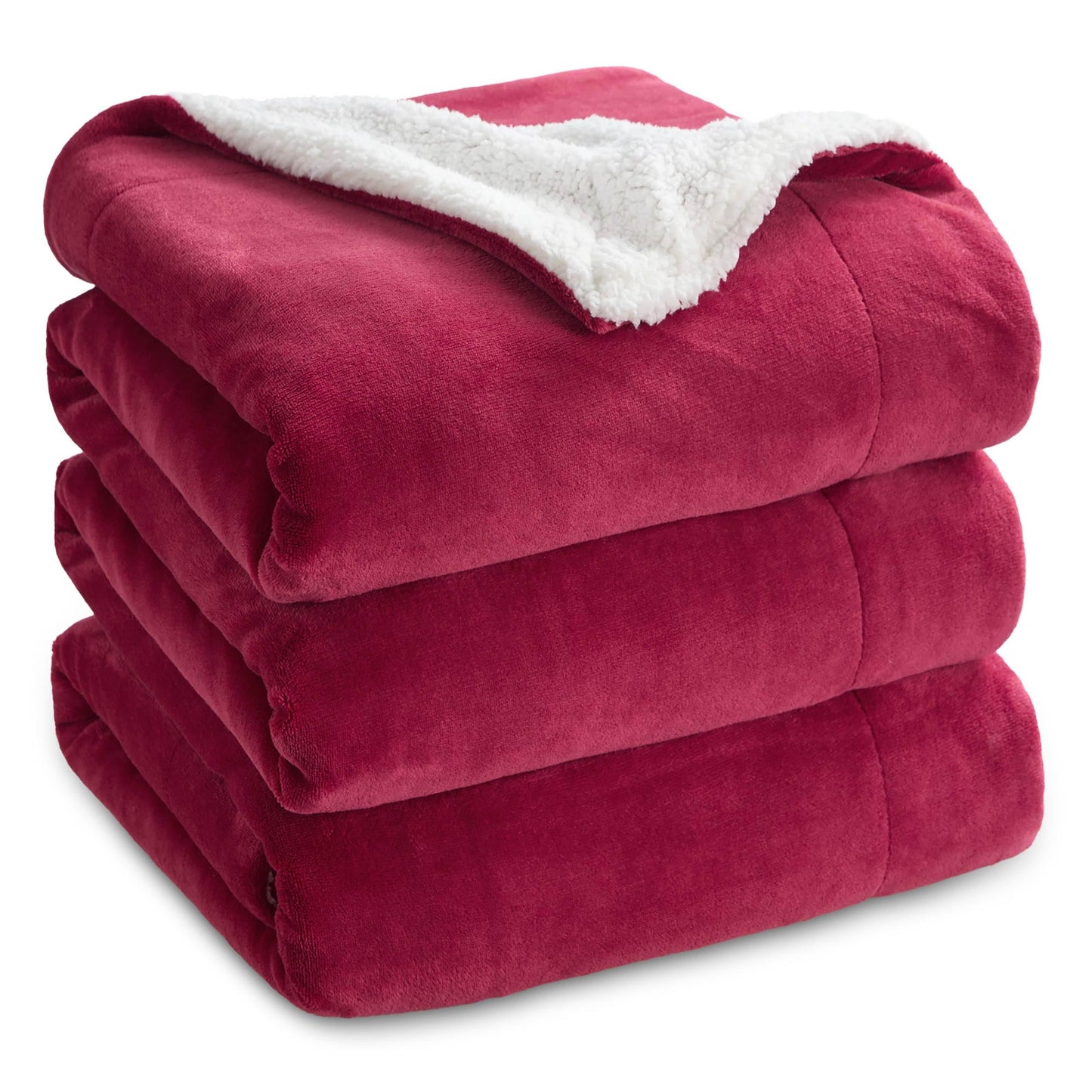 Bedsure GentleSoft Sherpa Fleece Blankets Queen Size for Bed - Thick and Warm, Soft Fuzzy Plush Queen Blanket for Winter, Grey, 90x90 Inches