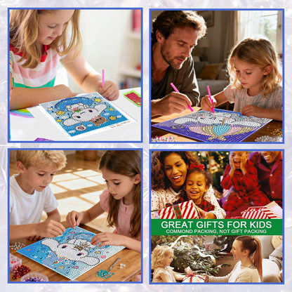 CYNART 4 Pack Diamond Art Kits for Kids, Diamond Art Painting Kits Ages 4-8-12, Gem Art for Kids Package for Gift and Home Wall Decor(6x6inch)