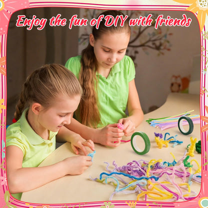 Ovveroche 1000 PCS Pipe Cleaners Craft, Pipe Cleaner Bulk Flower Kit with Handle, 7 Colors Chenille Stems Flower Making Kit with Floral Wires, Gardening Tape, Stamen, Ribbon for Art Craft Supplies