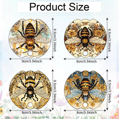 DDGYP 4Pcs Diamond Painting Cup Lid Accessories, 5D Diamond Art Tumbler Lid Topper, Acrylic DIY Craft Supplies, Diamond Art Kits for Adults, for 40oz Tumbler with Handle, Home & Daily Decoration