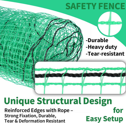 5x100ft Deer Fence Netting, Heavy Duty Plastic Mesh Fence for Deer, Rabbits, Birds & Chickens, Green Garden Netting