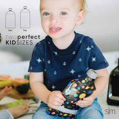 Simple Modern Reusable Baby Food Pouches for Toddlers | BPA Free Plastic, Food Safe, Freezer Safe | Refillable for Applesauce Yogurt & Puree Squeeze Pouch | 10 pack | 5oz | Assorted