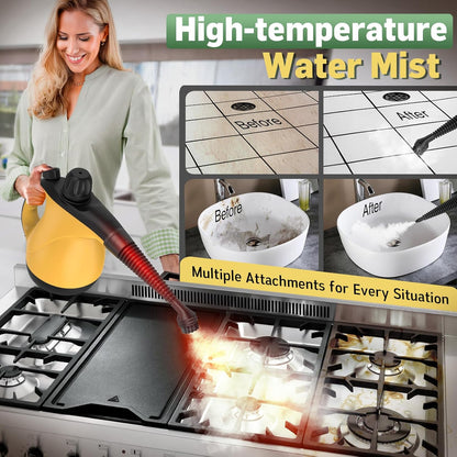 11 Pressurized Handheld Steam Cleaner for Home Deep Cleaning, Multi-Purpose Portable Steamer for Cleaning with PCS