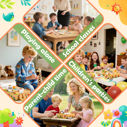 Air Dry Clay Kit - Animal Theme, Modeling Clay for Kids, DIY Model Magic Clay with Sculpting Tools and Tutorials, 12 Boxes Molding Clay, Ultra Light, Soft & Non-Sticky, Arts and Crafts Gift for Kids