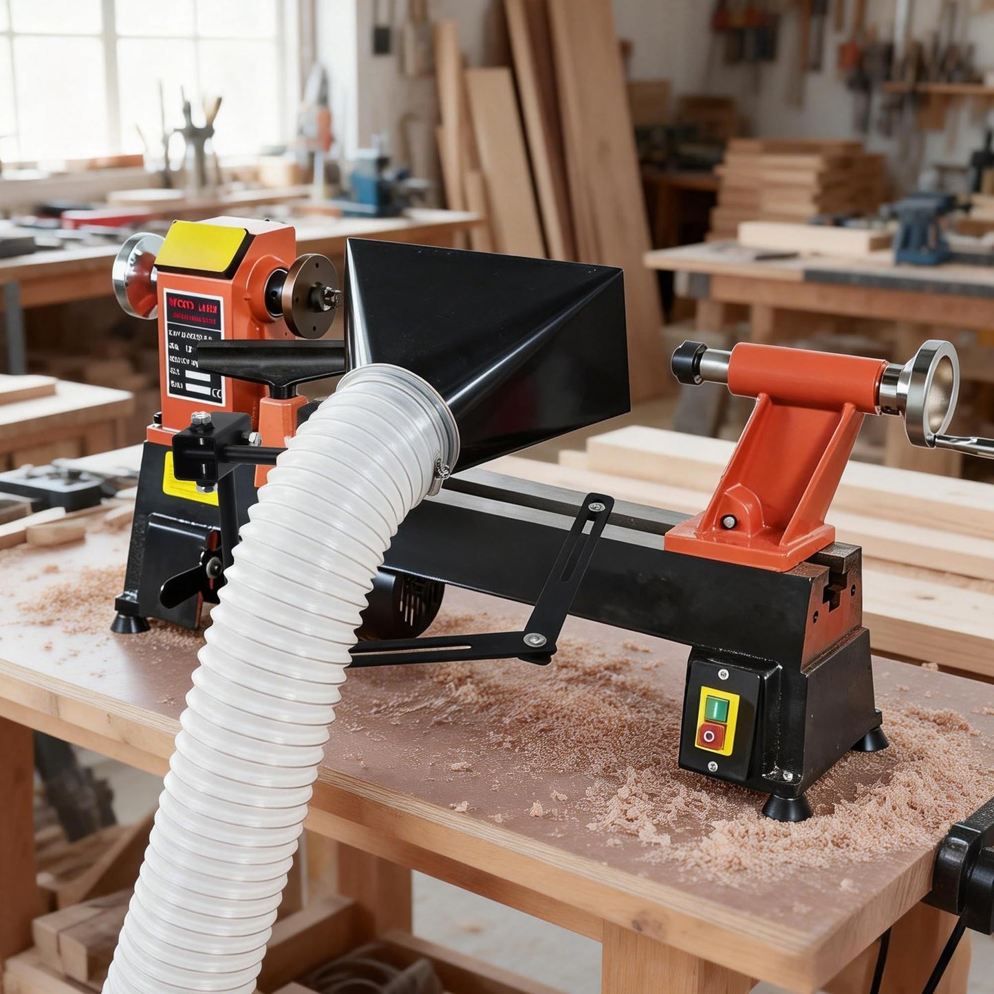 Woodturning Dust Hood, Lathe Dust Collection with Adjustable Stand for Effective Dust Extraction Collection, Wood Lathe Accessory, Woodworking Tools for Reduce the Amount of Dust in Air/Floor