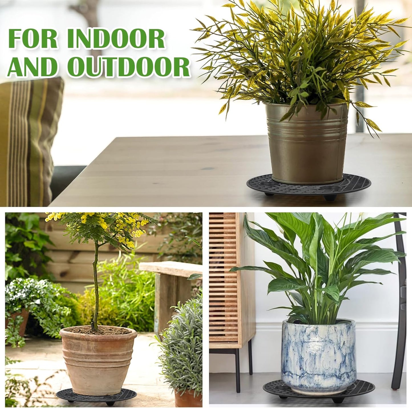 ZYNERY 10 PCS Plant Level Pot Elevator, Planter Stands for Outdoor Plants, Pot Trays for Indoor and Outdoor