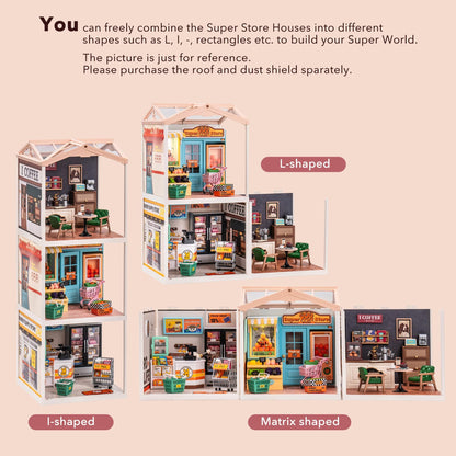 Rolife LED Building Blocks for Adults,1:24 Toy Building Sets,Model Building Kits,DIY Miniature Dollhouse Kits for Adults,Hobbies for Women Men (1.Golden Wheat Bakery)