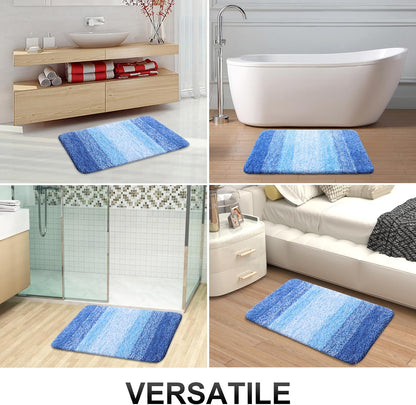 OLANLY Large Bath Rugs - Extra Soft Microfiber, Quick Dry & Washable | Light Royal Blue 50x30