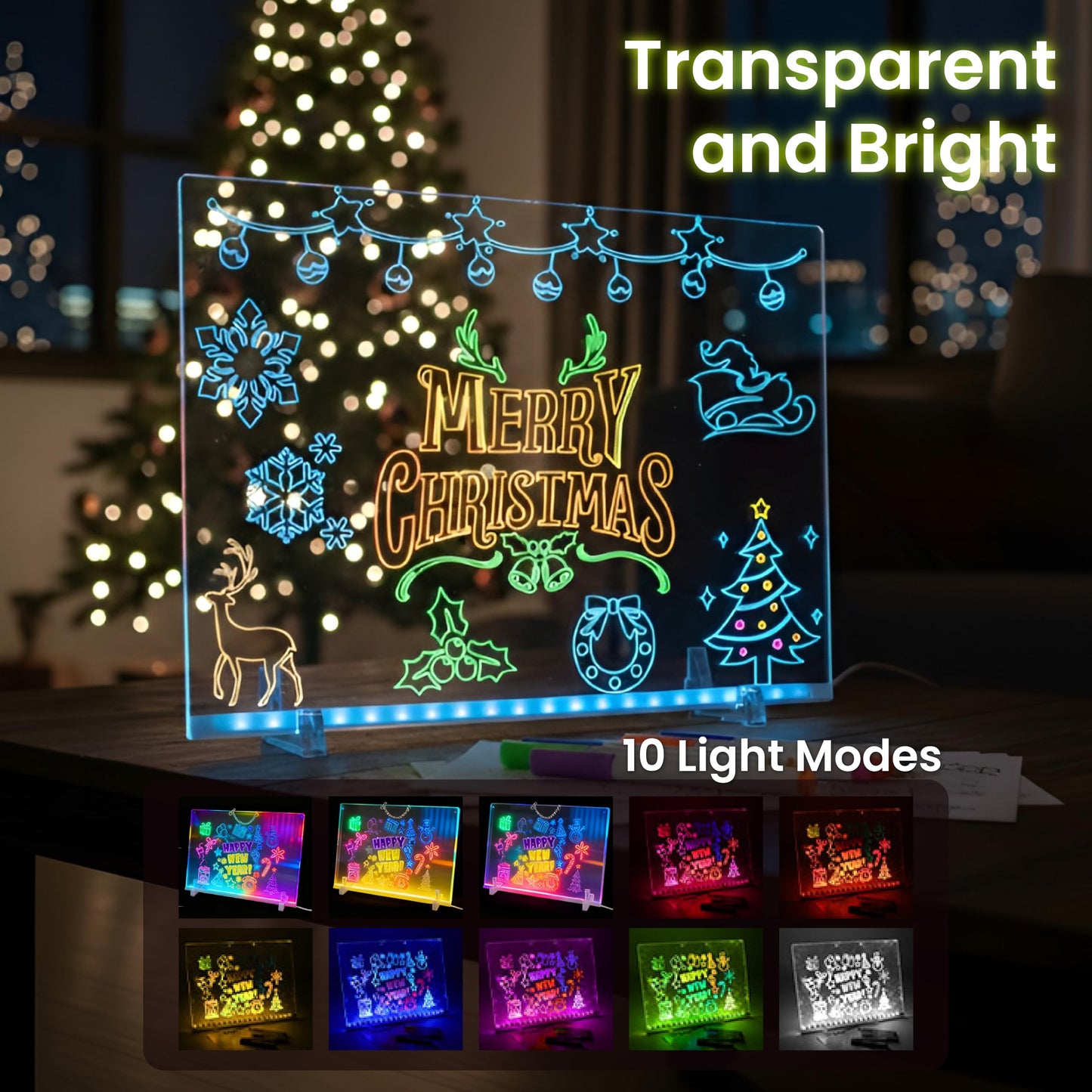 Led Drawing Board,13 Light Effects, Include Adapter, Drawing Paper, Glow Doodle LED Note Board with Colors, Neon Light Up Drawing Tablet, Gifts for Kids, Easter Gifts for Girls, Birthday Gift Ideas