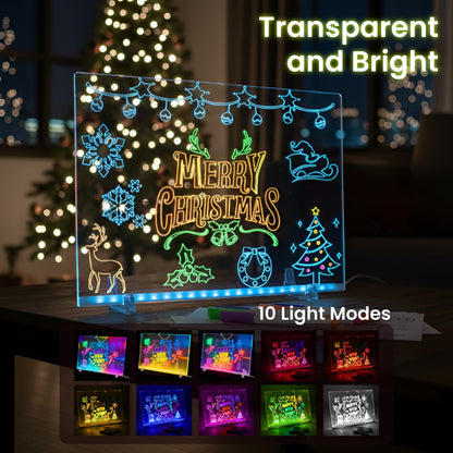 Led Drawing Board,13 Light Effects, Include Adapter, Drawing Paper, Glow Doodle LED Note Board with Colors, Neon Light Up Drawing Tablet, Gifts for Kids, Easter Gifts for Girls, Birthday Gift Ideas