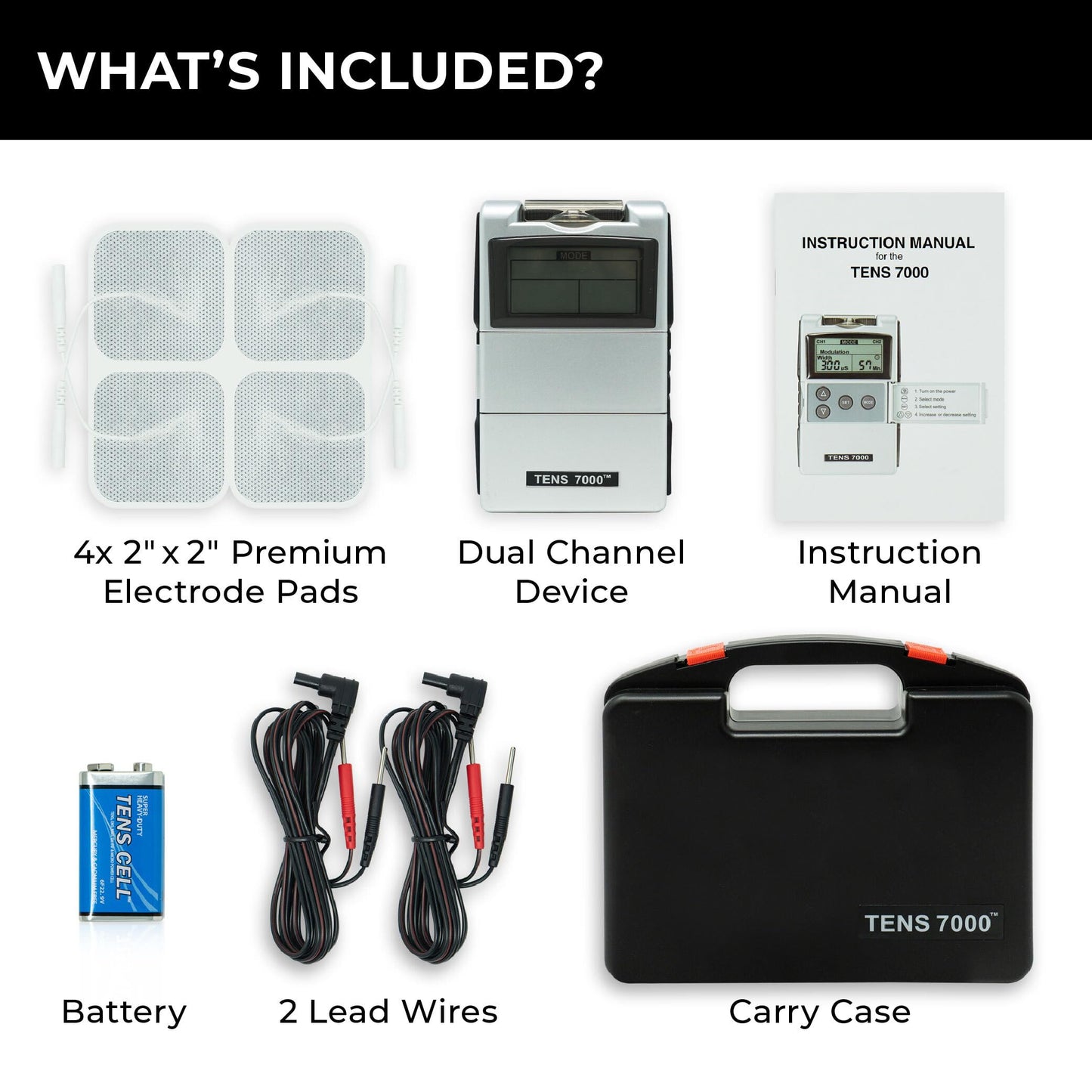 TENS 7000 Digital TENS Unit with Accessories - Muscle Stimulator Machine for Back Pain Relief, Sciatica, Neck, Nerve, Shoulder, Hip, Elbow, Muscle Pain Relief