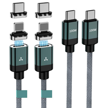 100W 2 in 1 Magnetic USB C Charging Cable [2-Pack, 4/6.6FT] 480Mbps Data Transfer, 5A C to C Cable Fast Charging for iPhone 16/15/14/13 Pro Max, MacBook Pro,iPad,Galaxy S22,Pixel