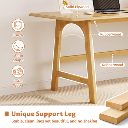 IOTXY Solid Wood Writing Table - 72" W x 24" D Minimalist Long Computer Desk for Home Office, Work, Study, Creativity, and PC Workstation, Oak