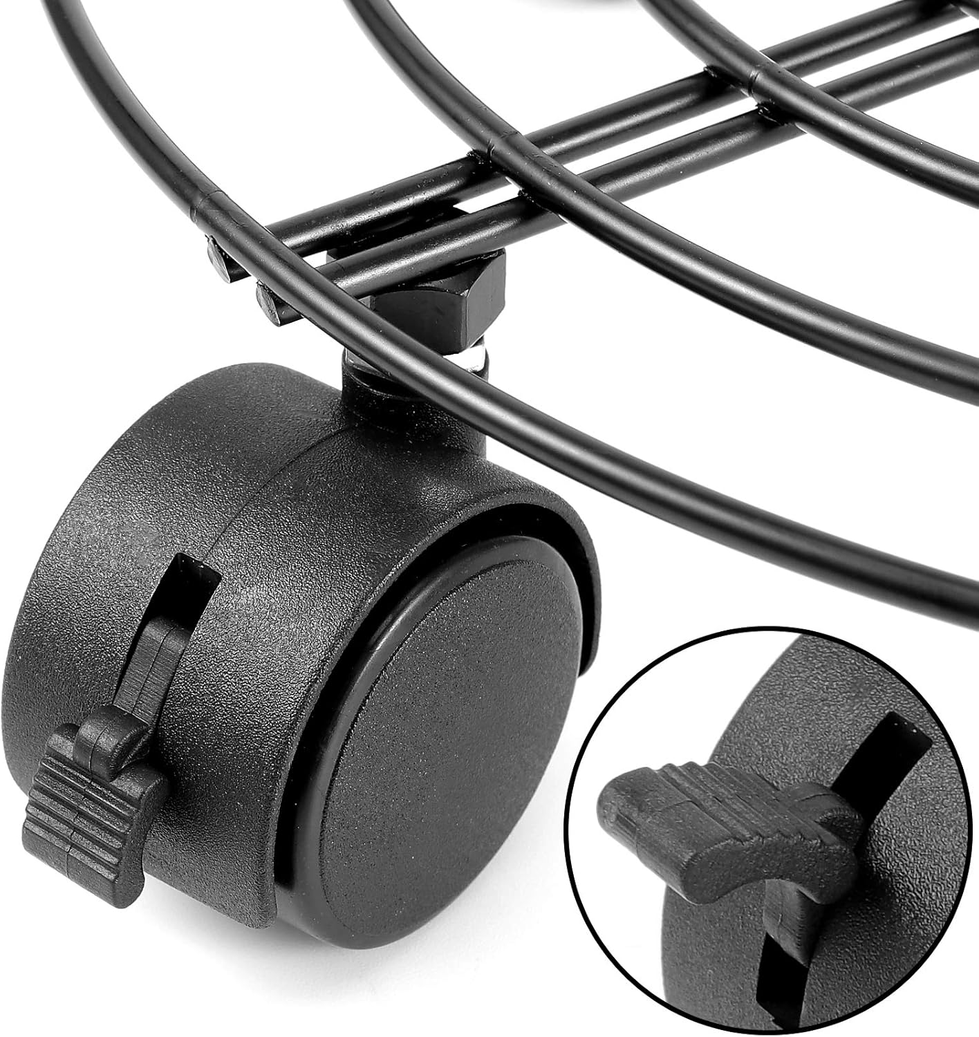 2 Pack 10.6 Inches KEILEOHO Metal Plant Caddy with Wheels, Heavy Duty Plant Caddy Stands, Rolling Plant Stand