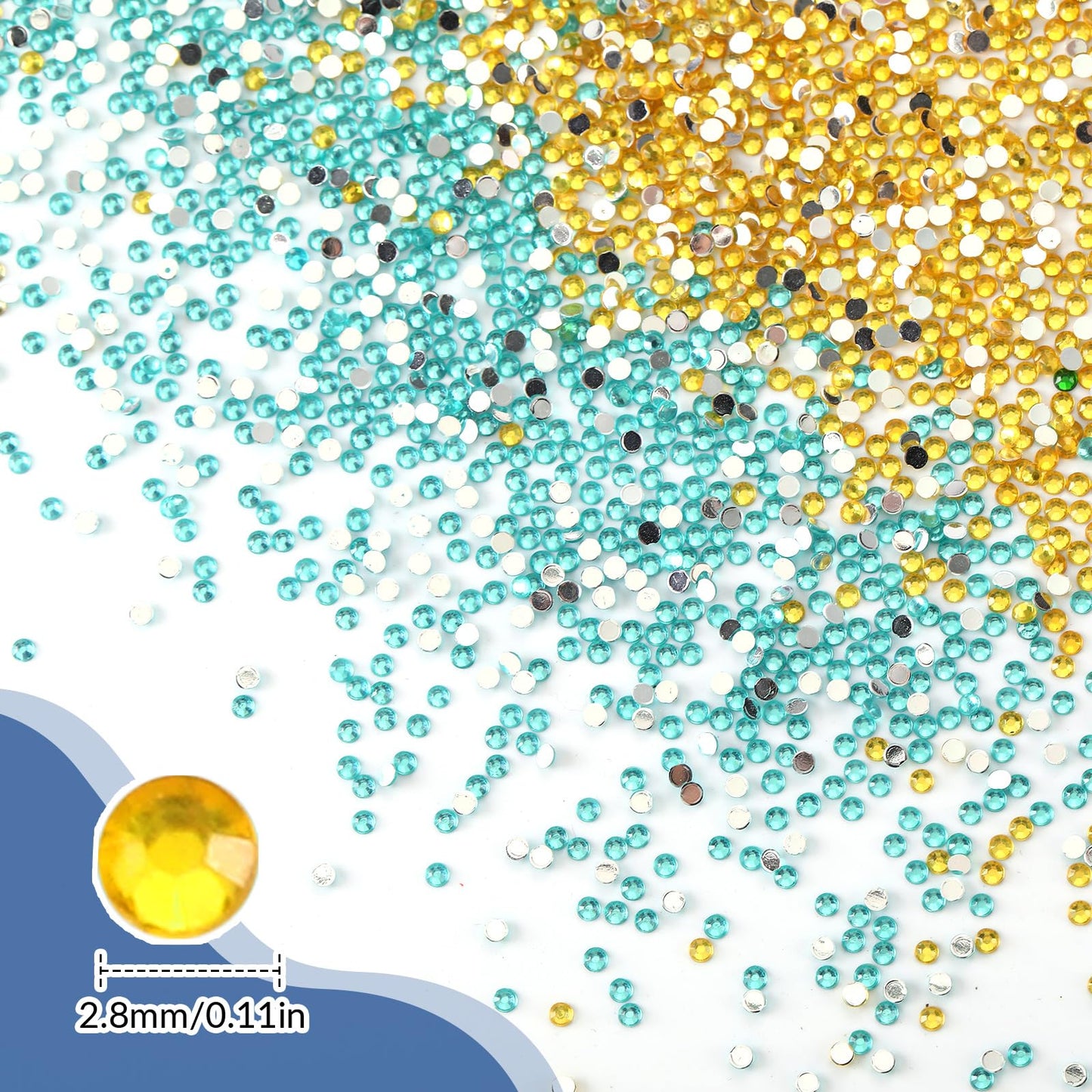 60000 Pcs 60 Color Rhinestones Diamond Painting Beads Flat Bottom Round Resin Beads Art Replacement Diamonds for DIY Craft Diamond Painting Accessories(Fresh Color)