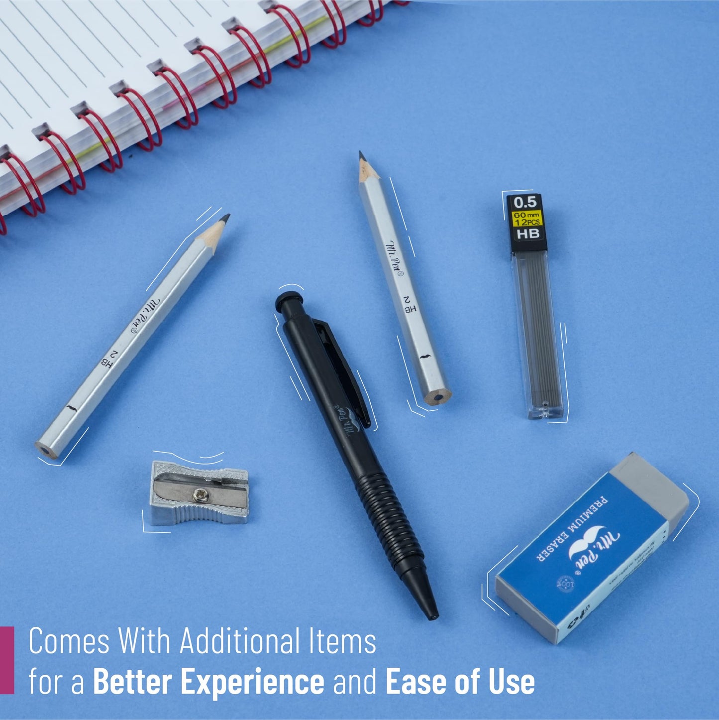 Mr. Pen- Geometry Set, 15 pcs, Gold, 6 Inch Swing Arm Protractor, Divider, Set Squares, Ruler, Compasses and Protractor