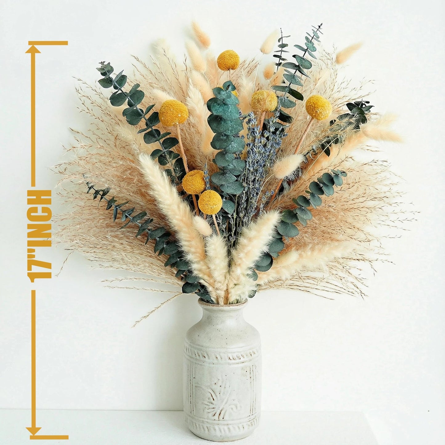 Dried Pampas Grass Bouquet – Boho Pampas Grass Decor for Home, Vase Fillers & Wedding — Natural Dried Flowers, Tall Pampas Grass for Floor Vase, Coastal, Scandinavian & Boho Room Decor (No Vase)