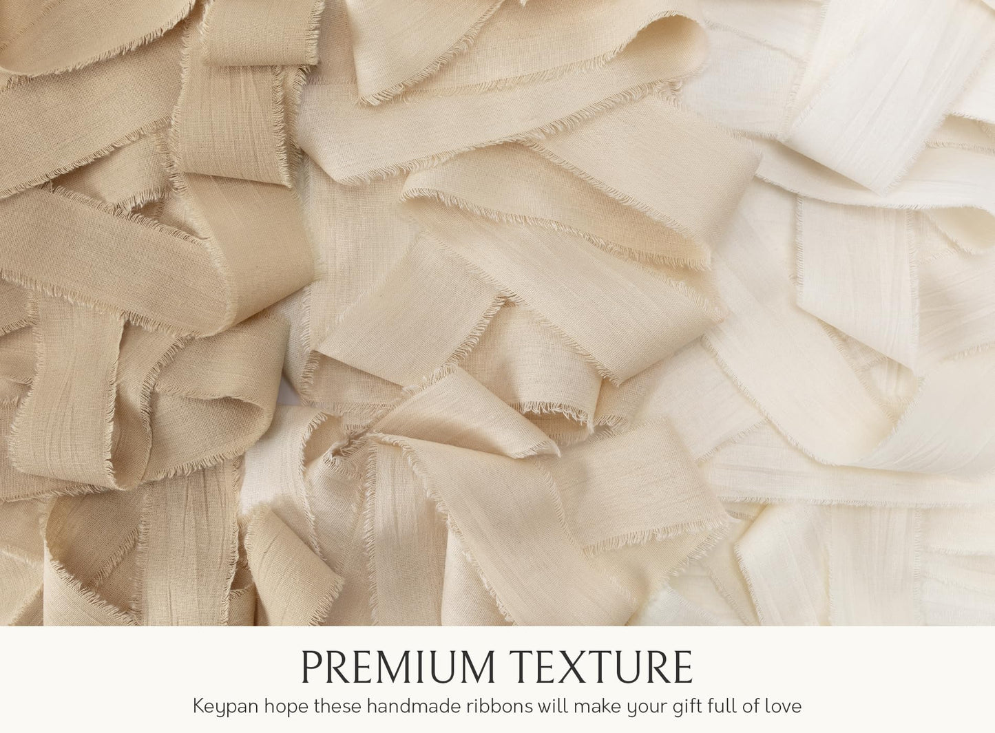 Keypan Boho Set Ribbon 1-1/2 Inch x 15 Yards Crinkle Fabric Cotton Ribbons for Gift Wrapping Wedding Invites Baby Shower DIY Crafts Home Decor