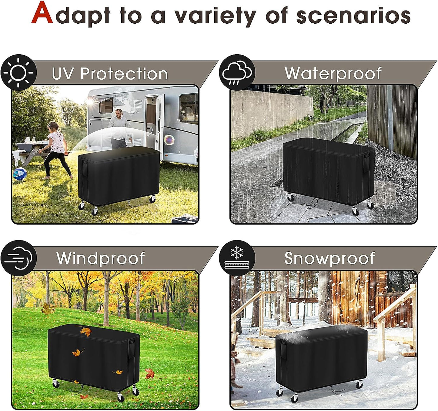 35-inch 35"L17"W29"H, Patio Table Cover for WDT Utility Cart, Waterproof Service Cart Cover for Rolling Tool Carts /