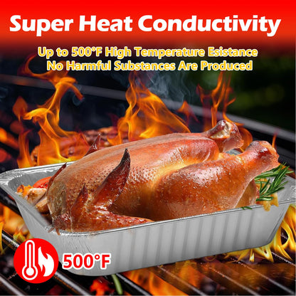 MAXTBEE 9x13 Aluminum Foil Pans, 10 Pack Disposable Trays Half Size Heavy Duty Tin Pans Deep Food Containers For Cooking, Meal Prep, Baking, Roasting, Chafing, Heating or Steam Table
